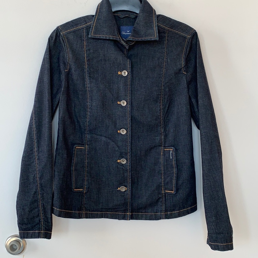 FACONNABLE Women's Size XS Denim Jean Jacket Blue Dark Wash